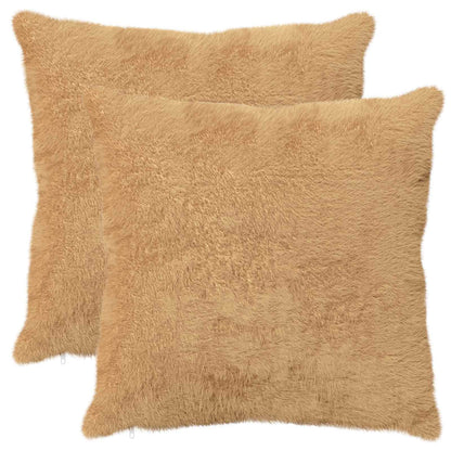 Kussensloop 2 st HEERLEN Taupe 80 x 80 cm Nep Konijnenbont