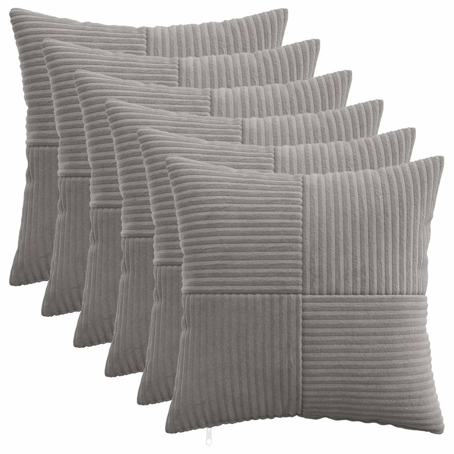 Kussensloop 6 pcs ALMELO Lichtgrijs 30 x 30 cm corduroy