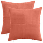 Kussensloop 30x30 cm rood-oranje corduroy (2 stuks)