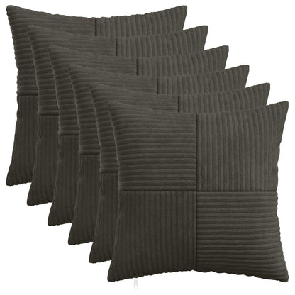 Kussensloop 6 pcs ALMELO Antracietkleurig 30 x 30 cm corduroy