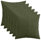 Kussensloop 30x30 cm groen corduroy 6 stuks