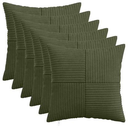 Kussensloop 6 pcs ALMELO Groen 30 x 30 cm corduroy