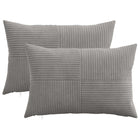 Kussensloop 2 stuks lichtgrijs 30x50 cm corduroy