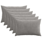 Kussenslopen lichtgrijs 30 x 50 cm corduroy 6 stuks