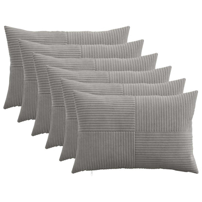 Kussensloop 6 pcs ALMELO Lichtgrijs 30 x 50 cm corduroy