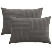 Kussensloop 30 x 50 cm donkergrijs corduroy 2 stuks