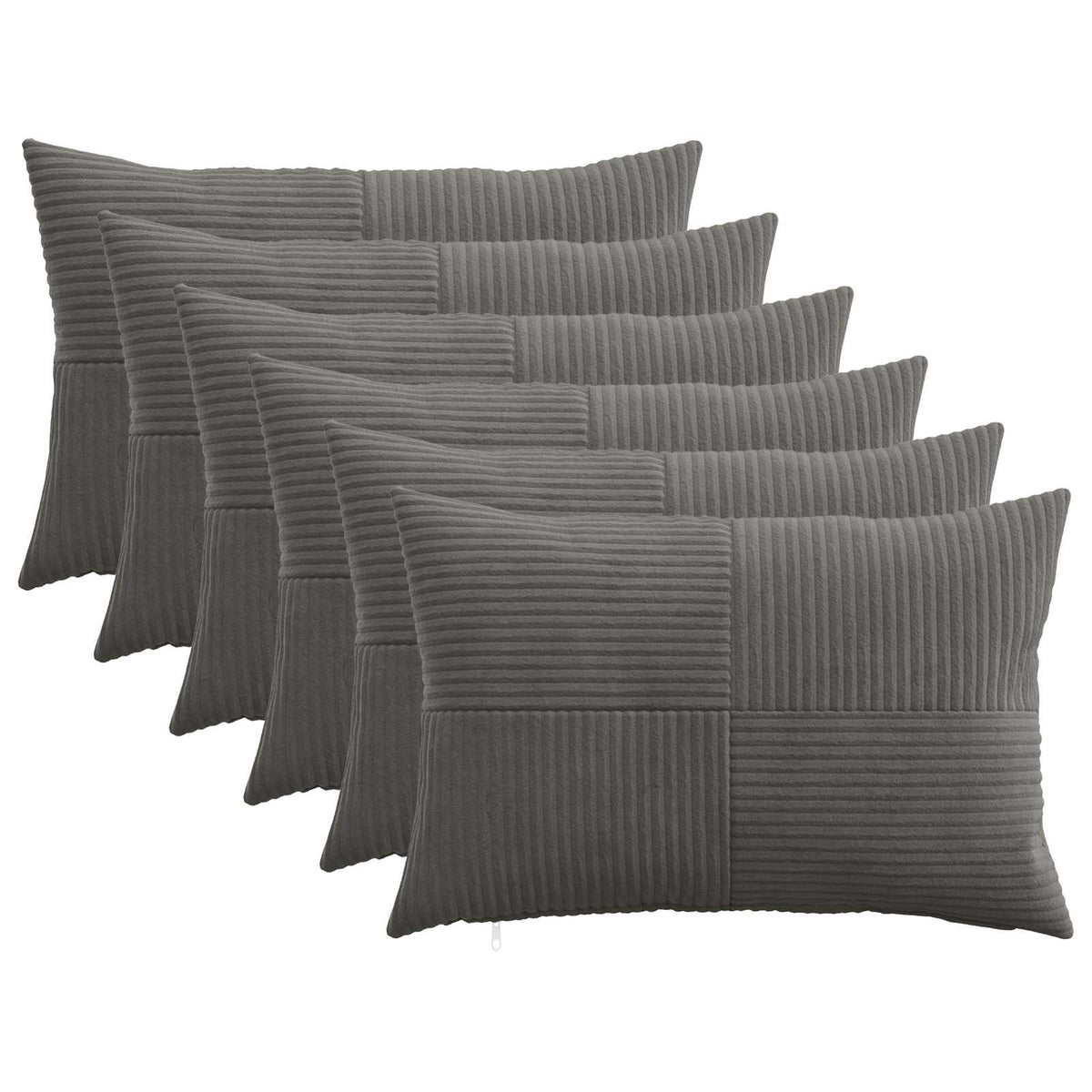 Kussensloop 6 pcs ALMELO Donkergrijs 30 x 50 cm corduroy