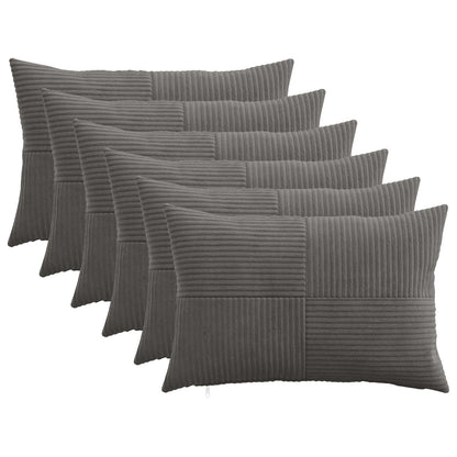 Kussensloop 6 pcs ALMELO Donkergrijs 30 x 50 cm corduroy