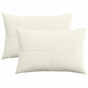 Kussensloop 30 x 50 cm crèmekleurig corduroy 2 stuks