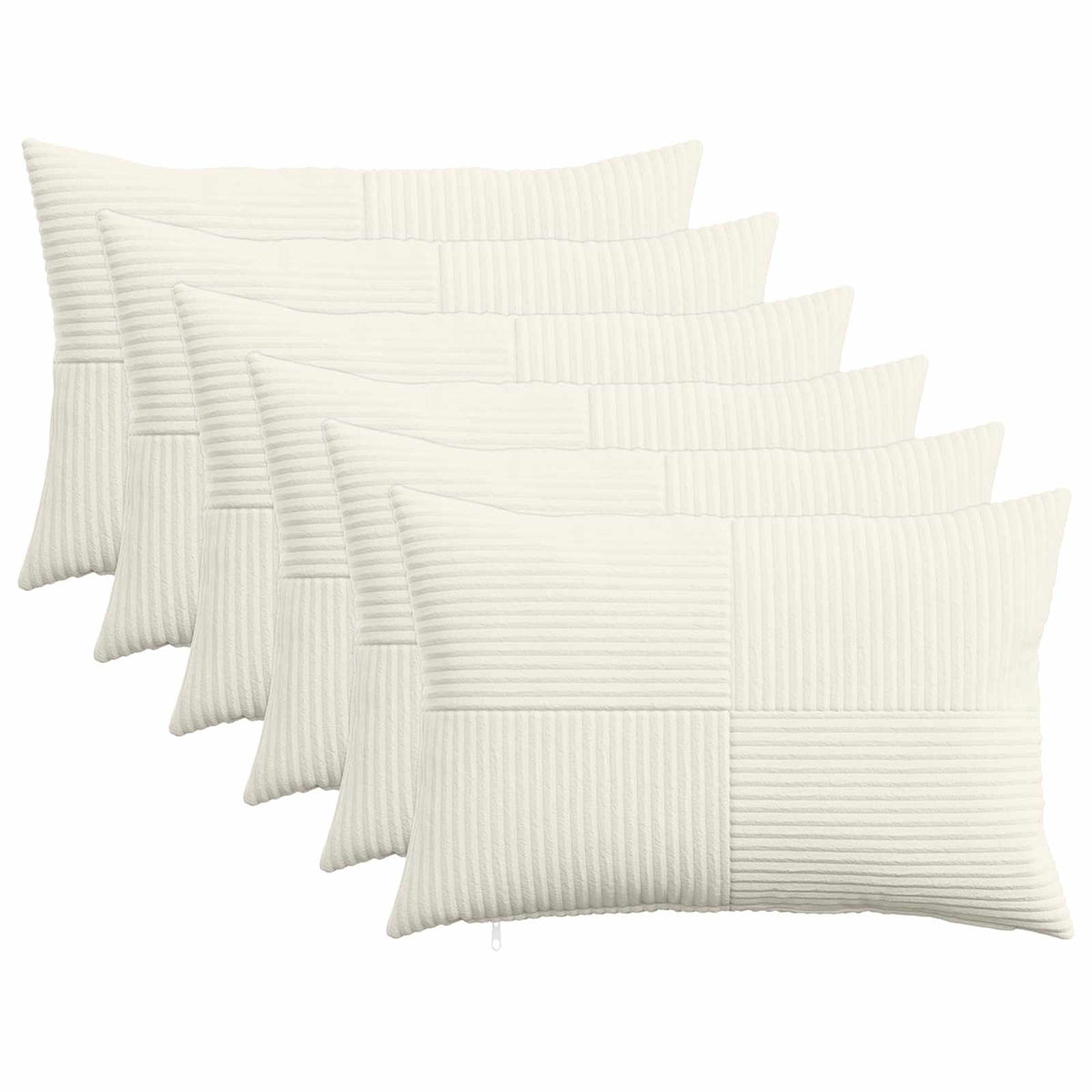 Kussensloop 6 pcs ALMELO Crèmekleurig 30 x 50 cm corduroy