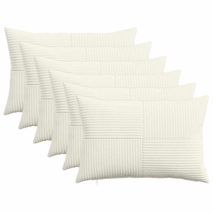 Kussensloop 6 pcs ALMELO Crèmekleurig 30 x 50 cm corduroy