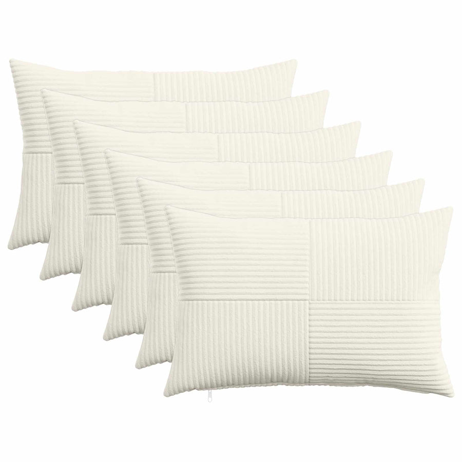 Kussensloop 6 pcs ALMELO Crèmekleurig 30 x 50 cm corduroy