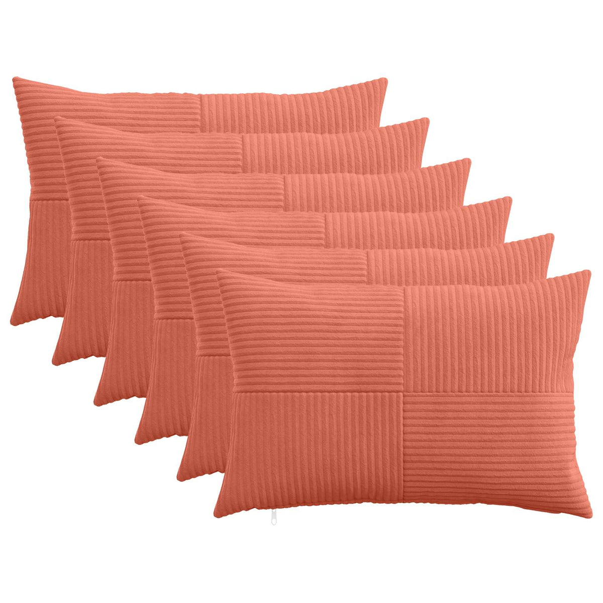 Kussensloop 6 pcs ALMELO Rood-oranje 30 x 50 cm corduroy