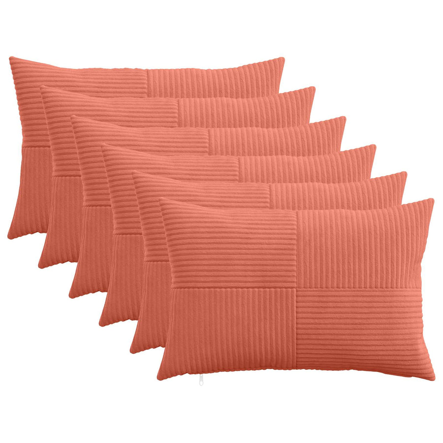 Kussensloop 6 pcs ALMELO Rood-oranje 30 x 50 cm corduroy