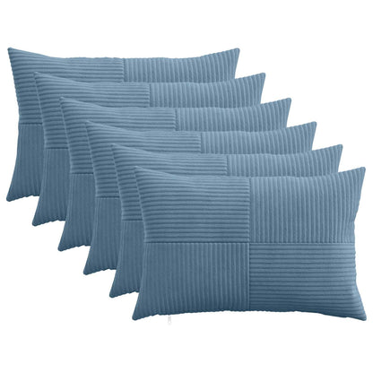 Kussensloop 6 pcs ALMELO Blauw 30 x 50 cm corduroy