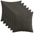 Kussensloop 35 x 35 cm corduroy antraciet 6 stuks