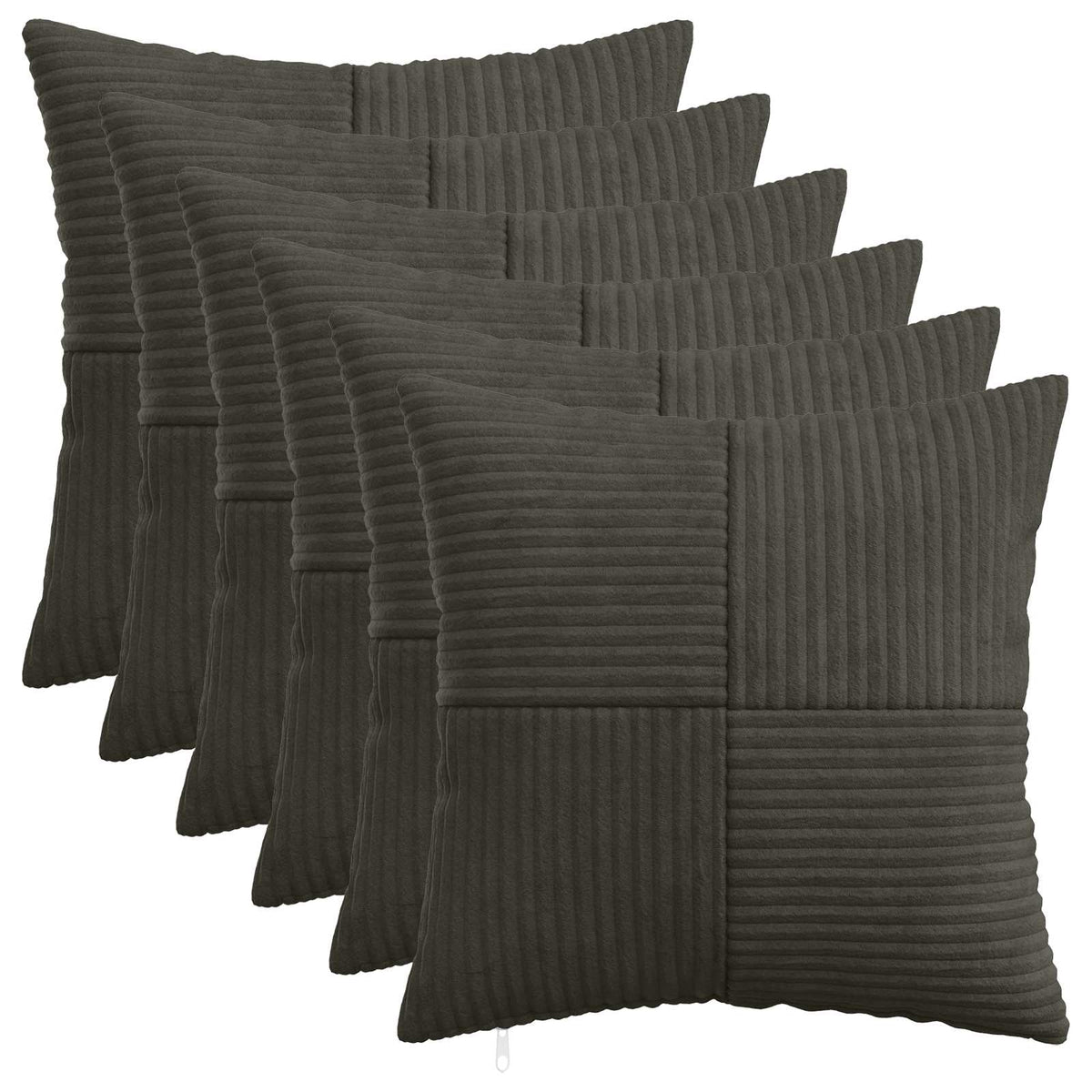 Kussensloop 6 pcs ALMELO Antracietkleurig 35 x 35 cm corduroy