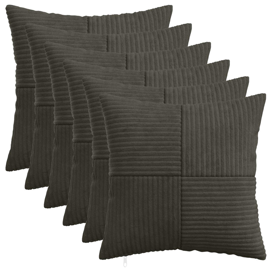 Kussensloop 6 pcs ALMELO Antracietkleurig 35 x 35 cm corduroy