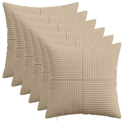 Kussensloop 6 pcs ALMELO Taupe 35 x 35 cm corduroy