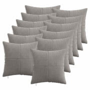 Kussensloop lichtgrijs 40x40 cm corduroy (12 stuks)