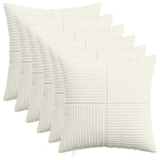 Kussensloop 40 x 40 cm corduroy crèmekleurig 6 stuks