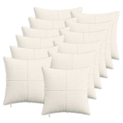 Kussensloop set 12 stuks crème 40x40 cm corduroy