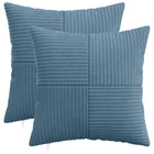 Kussensloop 40 x 40 cm corduroy blauw 2 stuks