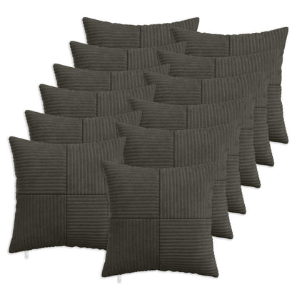 Kussensloop 12 pcs ALMELO Antracietkleurig 40 x 40 cm corduroy