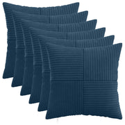 Kussenslopen 6 stuks marineblauw 40x40 cm corduroy