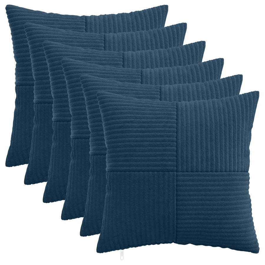 Kussensloop 6 pcs ALMELO Marineblauw 40 x 40 cm corduroy