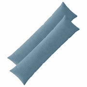 Kussensloop 2 stuks blauw 40x145 cm corduroy