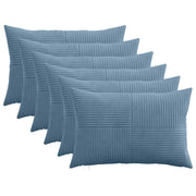 Kussenslopen blauw 40 x 60 cm corduroy 6 stuks