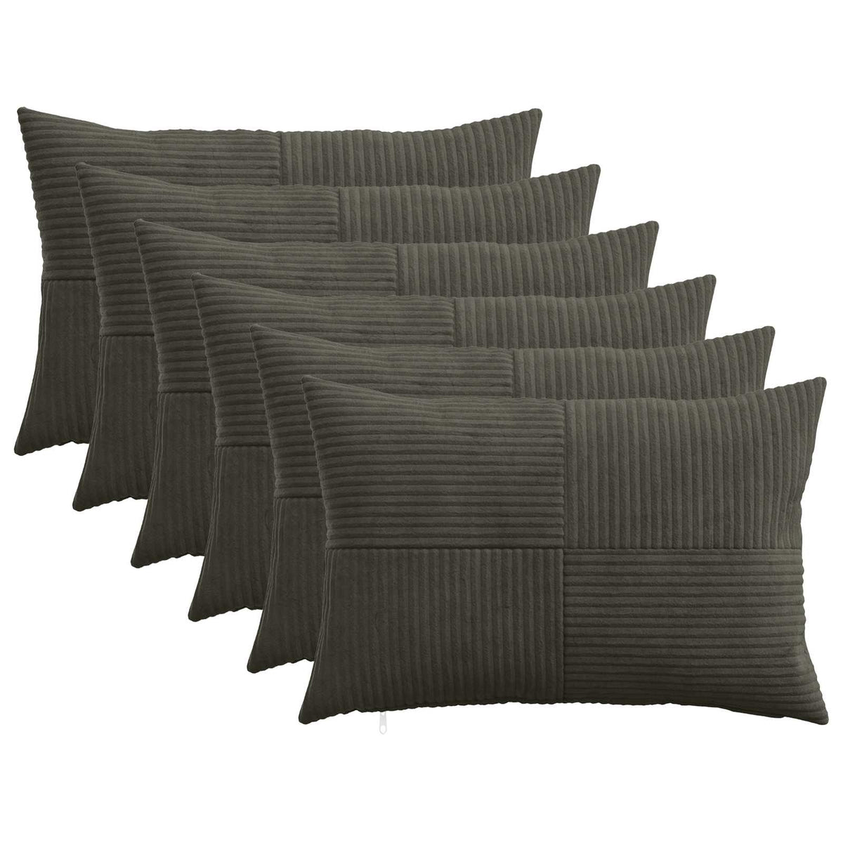 Kussensloop 6 pcs ALMELO Antracietkleurig 40 x 60 cm corduroy