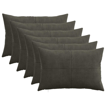 Kussensloop 6 pcs ALMELO Antracietkleurig 40 x 60 cm corduroy