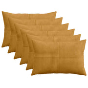 Kussensloop set van 6 stuks geel 40x60 cm corduroy