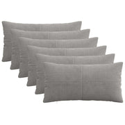 Kussensloop 6 stuks lichtgrijs 40x70 cm corduroy