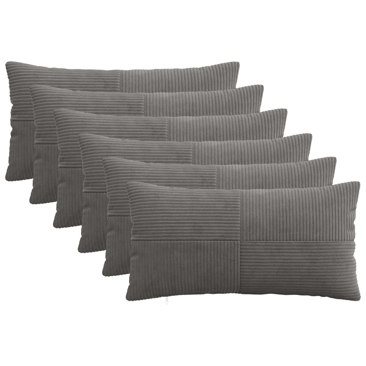 Kussensloop 6 pcs ALMELO Donkergrijs 40 x 70 cm corduroy