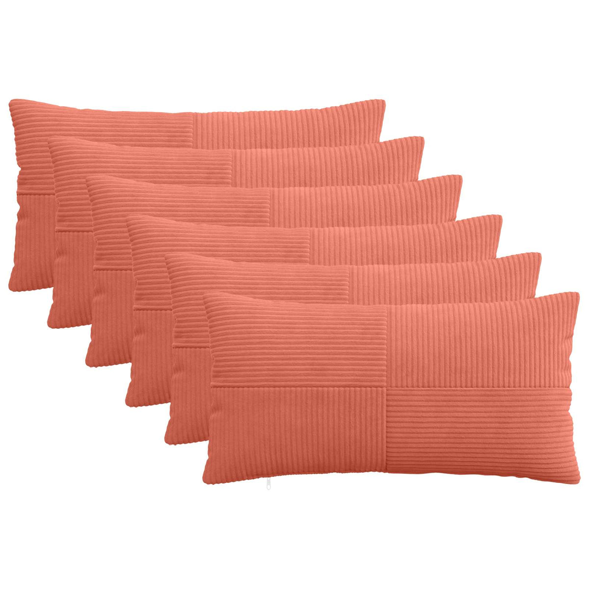 Kussensloop 6 pcs ALMELO Rood-oranje 40 x 70 cm corduroy