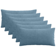 Kussensloop 6 stuks blauw corduroy 40 x 70 cm