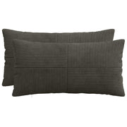 Kussensloop 40x70 cm antraciet corduroy (2 stuks)
