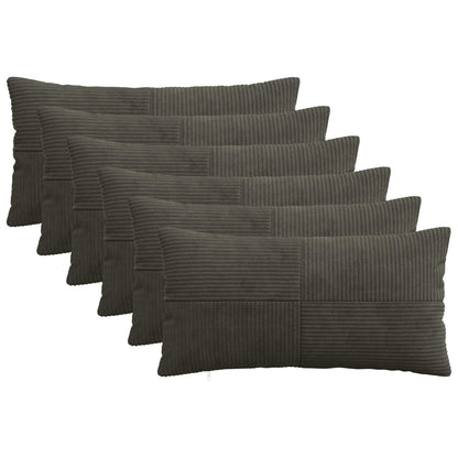 Kussensloop 6 pcs ALMELO Antracietkleurig 40 x 70 cm corduroy