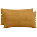 Kussensloop 40x70 cm geel corduroy 2 stuks