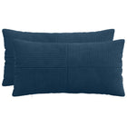 Kussensloop 2 stuks marineblauw 40x70 cm corduroy