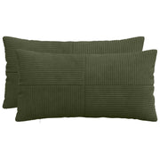 Kussensloop 2 stuks groen 40x70 cm corduroy