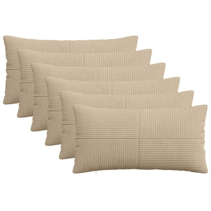 Kussensloop 6 pcs ALMELO Taupe 40 x 70 cm corduroy