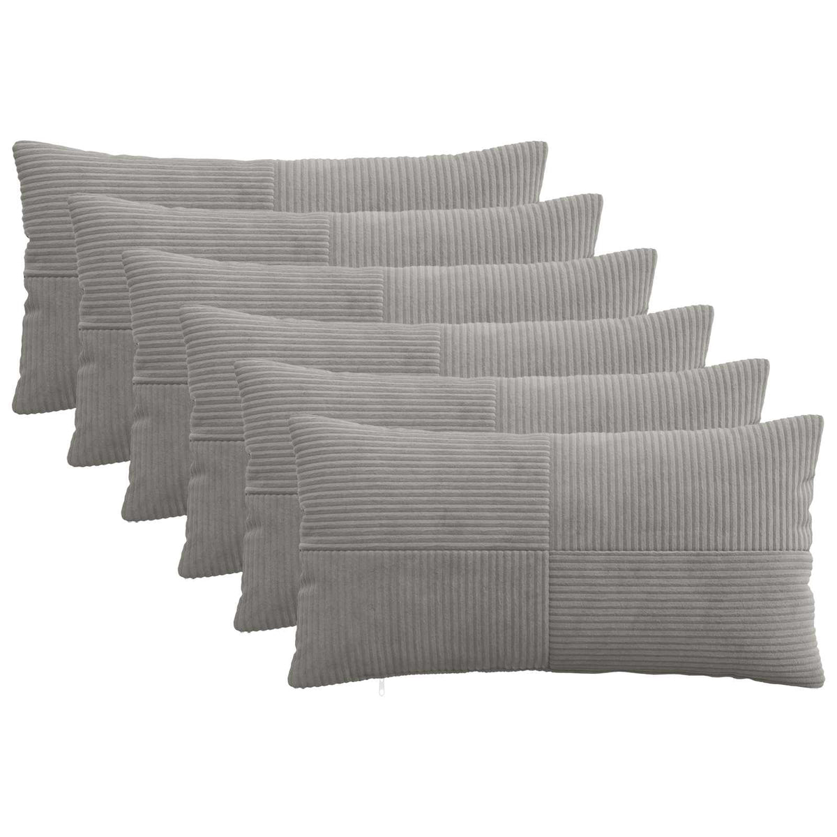 Kussensloop 6 pcs ALMELO Lichtgrijs 40 x 80 cm corduroy