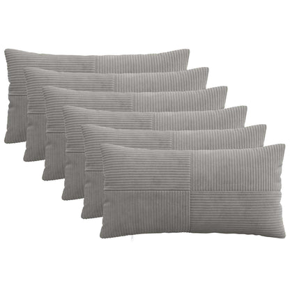 Kussensloop 6 pcs ALMELO Lichtgrijs 40 x 80 cm corduroy