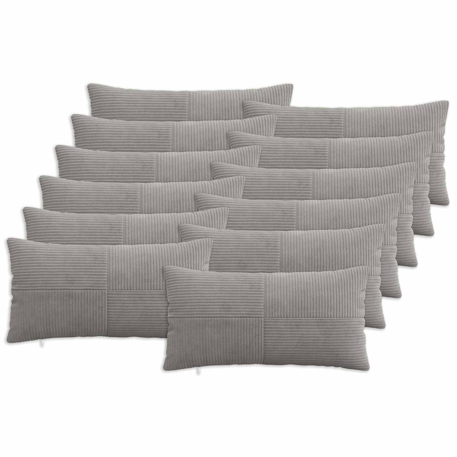 Kussensloop 12 pcs ALMELO Lichtgrijs 40 x 80 cm corduroy