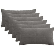 Kussensloop 6 stuks donkergrijs corduroy 40x80 cm