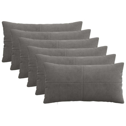 Kussensloop 6 pcs ALMELO Donkergrijs 40 x 80 cm corduroy
